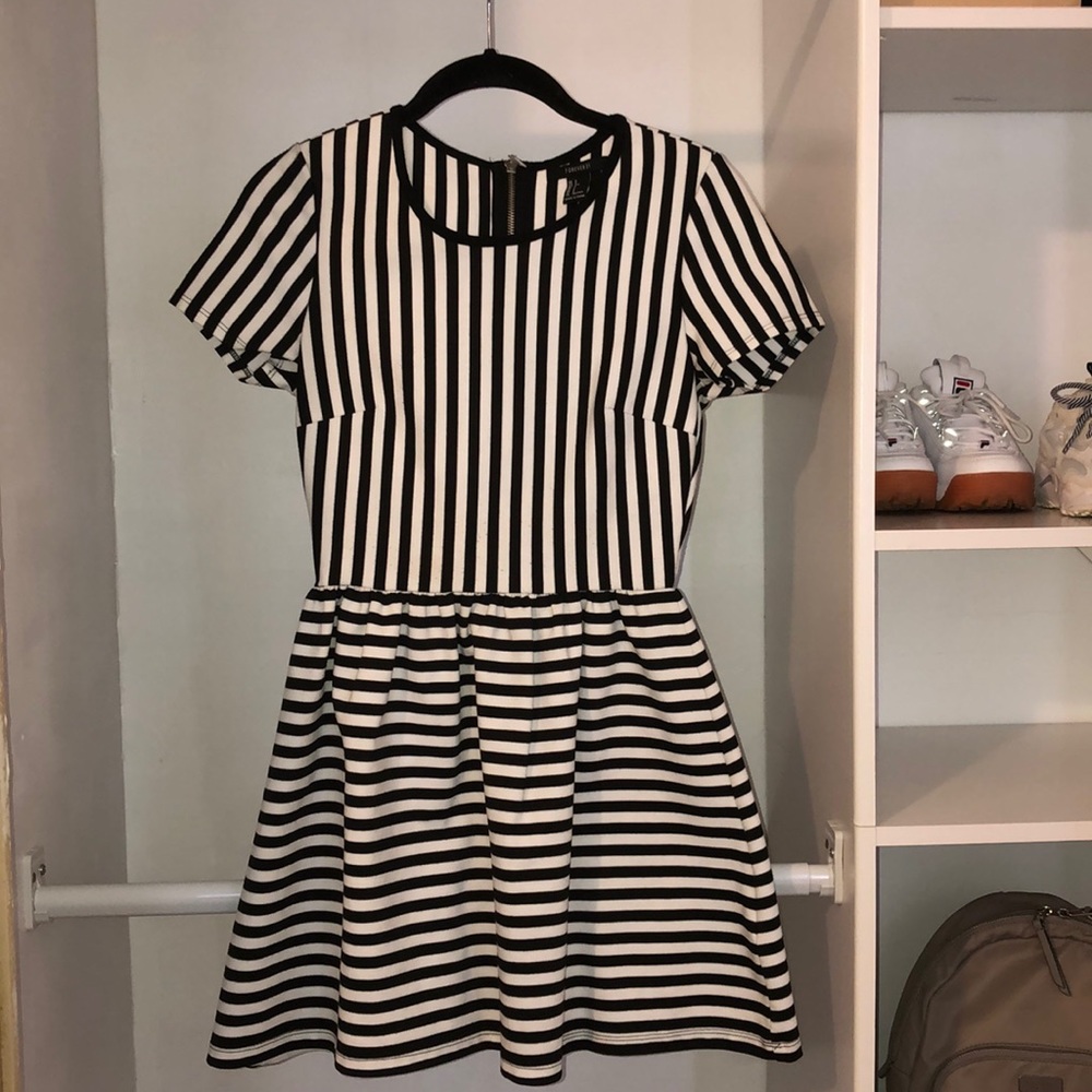 Black and White Striped Dress